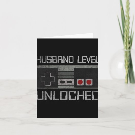 Carte New Husband Level Unlocked Just Married Gamer Bach (Devant)