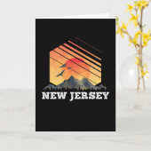 Carte New Jersey Mountain Sunset USA America Cadeaux (Fleur jaune)