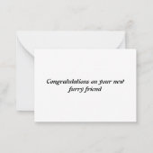 Carte New Kitten (Dos)