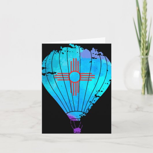 Carte New Mexico Festival Hot Air Balloon Zia Gift (Devant)