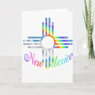 Carte New Mexico Rainbow Zia Symbol