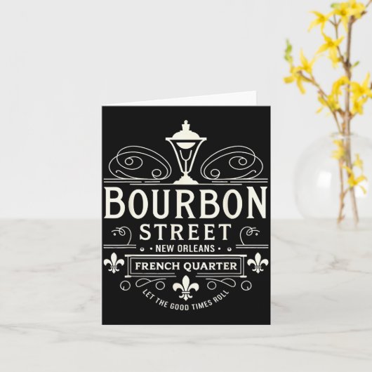 Carte New Orleans French Quarter Bourbon Street Louisian (Fleur jaune)