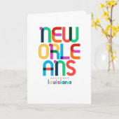 Carte New Orleans Louisiana Mid Century, Pop Art, (Fleur jaune)