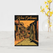 Carte New Orleans Louisiana Souvenir Bourbon Street (Fleur jaune)