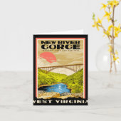 Carte New River Gorge National Park West Virginia Raftin (Fleur jaune)