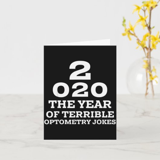 Carte New Year 2020 And Bad Optometry Jokes Eye Chart (Fleur jaune)