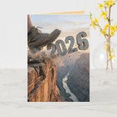 Carte New Year 2027 Hiking Boot (Fleur jaune)