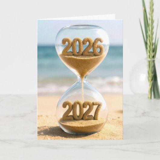 Carte New Year 2027 Sand Timer (Devant)