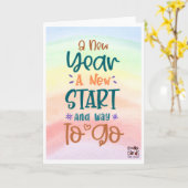 Carte New Year Card (Fleur jaune)