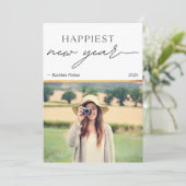 Carte New Year Gold Photo Simple Holiday Card (Debout devant)