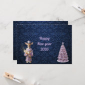 Carte New year greeting lol dog (Devant/Arrière en situation)