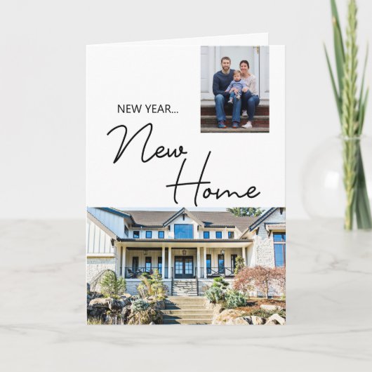 Carte New Year New Home Family Custom Photo and House (Devant)