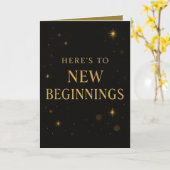Carte New Year Reflection Card – Black and Gold Design (Fleur jaune)