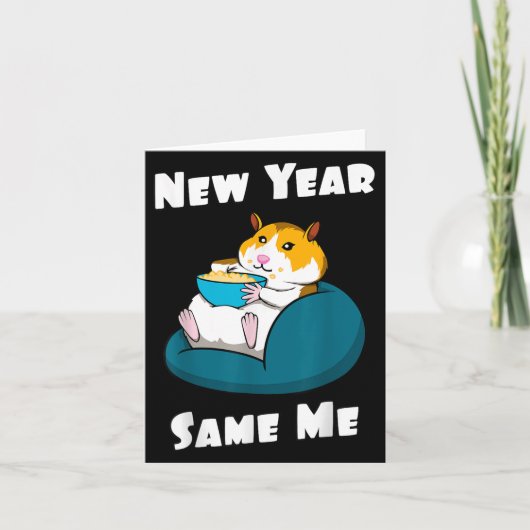 Carte New Year Resolution New Year Same Me Funny Cute Fa (Devant)