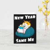 Carte New Year Resolution New Year Same Me Funny Cute Fa (Fleur jaune)