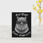 Carte New Year Same Baka Life Capybara Joke  (Fleur jaune)