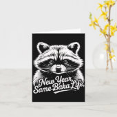 Carte New Year Same Baka Life Raccoon Meme Funny Joke  (Fleur jaune)