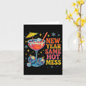 Carte New Year Same Hot Mess Funny Tail Party Gift  (Fleur jaune)