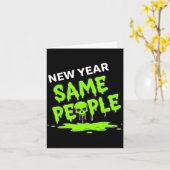 Carte New Year Same People Funny Skull  (Fleur jaune)