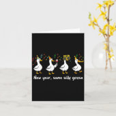 Carte New Year Same Silly Goose Family Matching New Year (Fleur jaune)