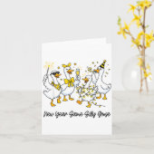 Carte New Year Same Silly Goose Funny 2026 New Year Teac (Fleur jaune)