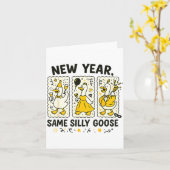 Carte New Year Same Silly Goose Funny Goose New Year 202 (Fleur jaune)