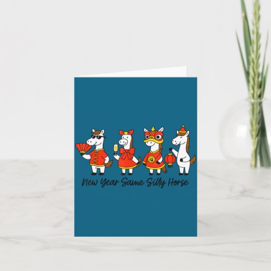 Carte New Year Same Silly Horse Funny Chinese Lunar New  (Devant)