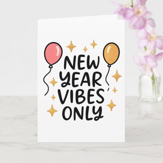 Carte "New Year Vibes Only" Greeting Card (Orchidée)