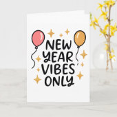 Carte "New Year Vibes Only" Greeting Card (Fleur jaune)