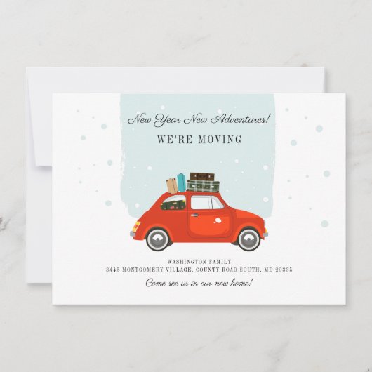 Carte New Year We Moved Address Moving Announcement (Devant)