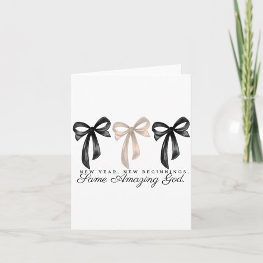 Carte New Years Christian Coquette Faith New Beginnings  (Devant)