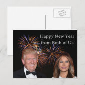 Carte New Years de Donald et Melania Trump (Devant / Derrière)