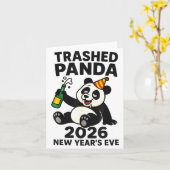 Carte New Years Eve 2026 Trashed Panda Premium  (Fleur jaune)
