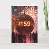 Carte New Year's Eve Countdown Clock with Fireworks (Devant)