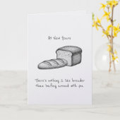 Carte New Years Homebody Couple's Bestfriends Bread Pun (Fleur jaune)