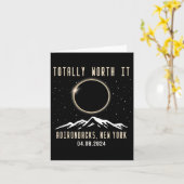 Carte New York 2024 Éclipse solaire totale (Fleur jaune)