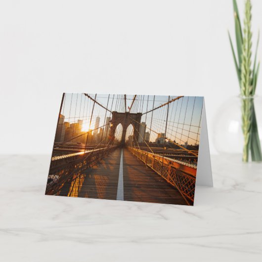 Carte New York City Brooklyn Bridge Sunrise (Devant)