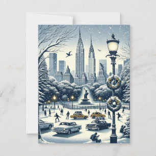 Carte New York Holiday Elegance - Noël personnalisable