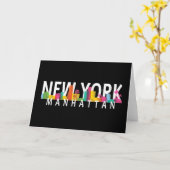 Carte New York Manhattan skyline avec palmiers (Fleur jaune)