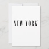 Carte New York - minimalistic typography card (Devant)