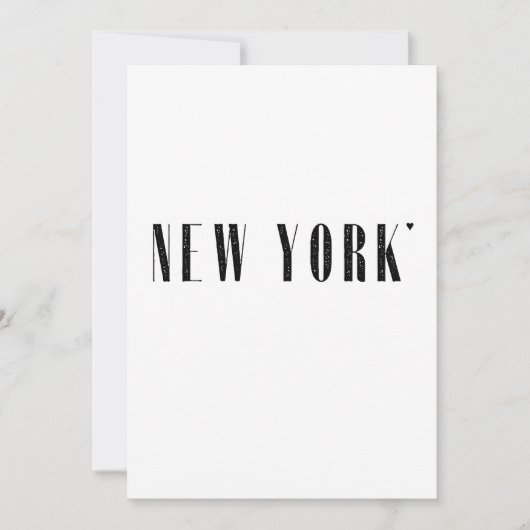Carte New York - minimalistic typography card (Devant)