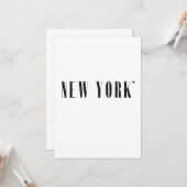 Carte New York - minimalistic typography card (Devant/Arrière en situation)