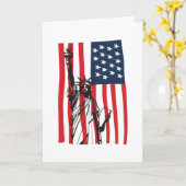 Carte New York NYC Statue of Liberty USA America Flag (Fleur jaune)