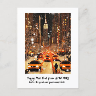 Carte New York personnalisée Happy New Year 2025
