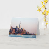 Carte New York Sunset Skyline Vue du World Trade Center (Fleur jaune)