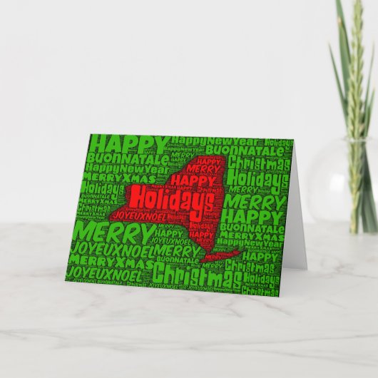 Carte New York Word Art Christmas Card (Devant)