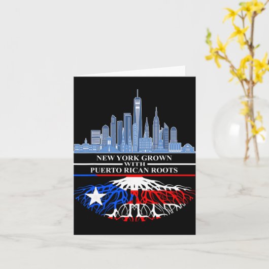 Carte New Yorker Half Puerto Rican New York City Puerto (Fleur jaune)