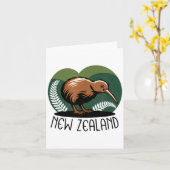 Carte New Zealand Kiwi Bird (Fleur jaune)