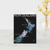 Carte New Zealand Kiwi Detailed Map (Fleur jaune)