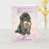Carte Newfie Heart Mom (Fleur jaune)